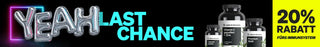 Banner mit "YEAH LAST CHANCE" in fetten Buchstaben und Text "20% Rabatt fürs Immunsystem".